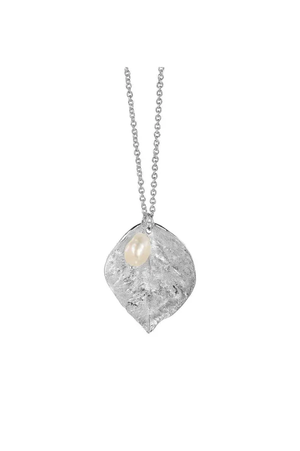Newbridge Silverware Jewellery Leaf Pendant With Baroque Pearl* Boxed Gifts