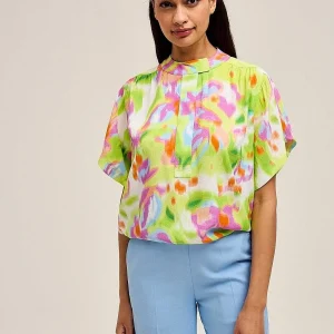 Cks Fashion Ledo Blouse In Green Print*Women Tops & Blouses