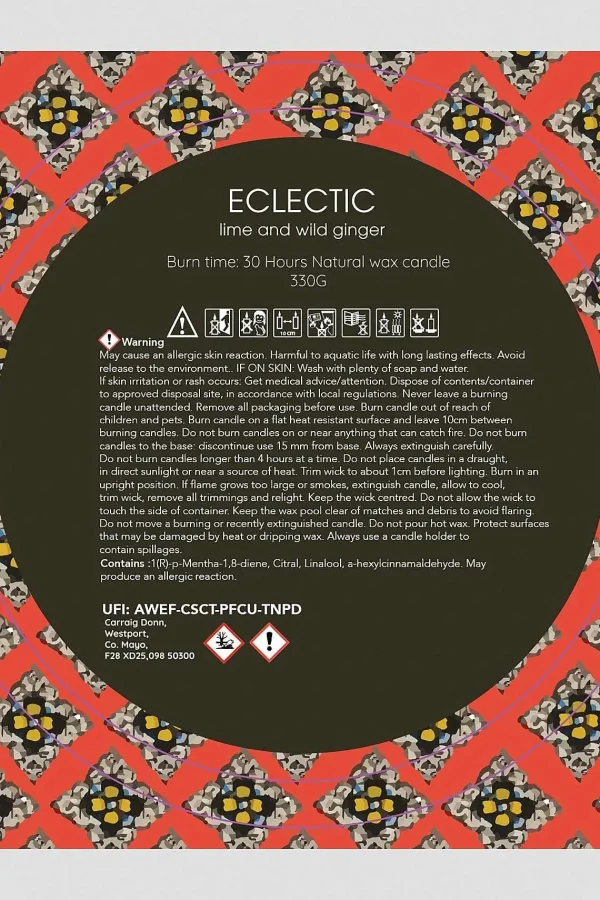 Eclectic Lime & Ginger Large Travel Candle* Homeware