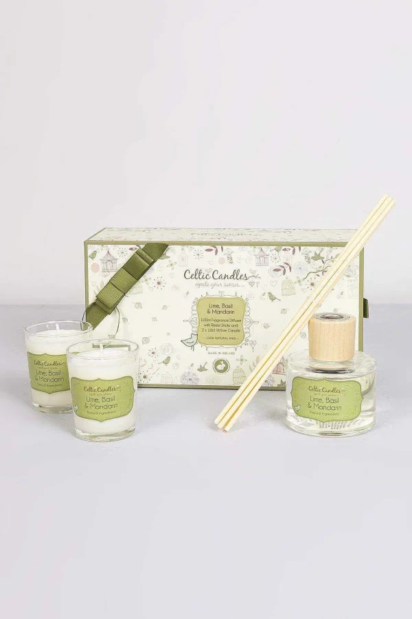 Celtic Candles Lime Basil And Mandarin Candle Gift Box* Homeware