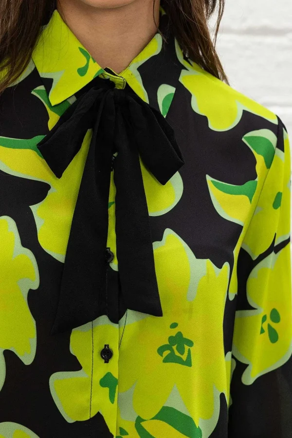 Pala D'oro Sport Lime Green Printed Blouse*Women Tops & Blouses