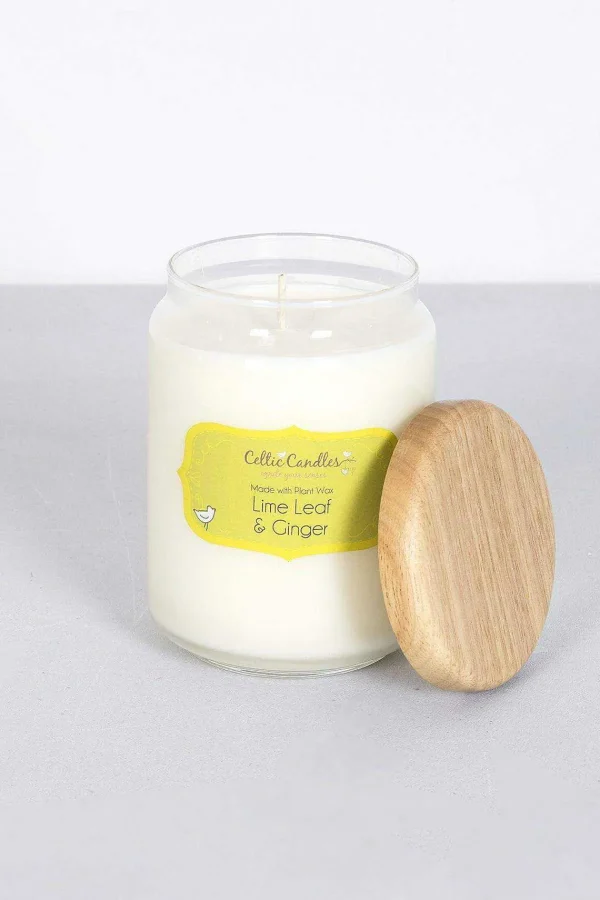 Celtic Candles Lime Leaf & Ginger Large Candle Jar* Homeware