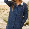 Lighthouse Long Beachcomber Jacket In Navy Dot*Women Coats & Jackets