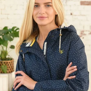 Lighthouse Long Beachcomber Jacket In Navy Dot*Women Coats & Jackets