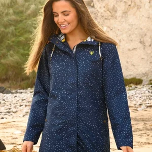 Lighthouse Long Beachcomber Jacket In Navy Dot*Women Coats & Jackets