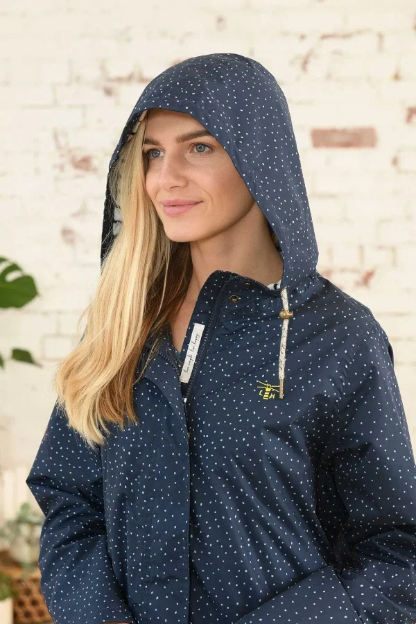 Lighthouse Long Beachcomber Jacket In Navy Dot*Women Coats & Jackets