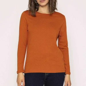 Kelly & Grace Weekend Long Sleeve Basic Tee In Rust*Women Tops & Blouses