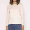 Kelly & Grace Weekend Long Sleeve Basic Tee In Ivory*Women Tops & Blouses