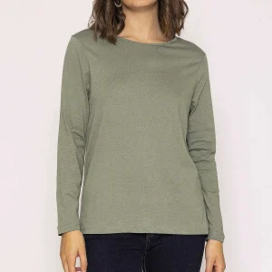 Kelly & Grace Weekend Long Sleeve Basic Tee In Khaki*Women Tops & Blouses