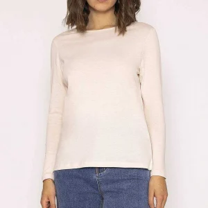 Kelly & Grace Weekend Long Sleeve Basic Tee In Ivory*Women Tops & Blouses