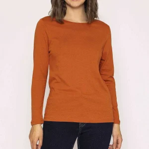 Kelly & Grace Weekend Long Sleeve Basic Tee In Rust*Women Tops & Blouses