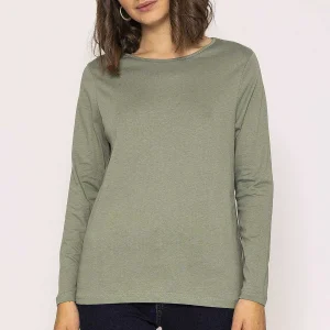 Kelly & Grace Weekend Long Sleeve Basic Tee In Khaki*Women Tops & Blouses