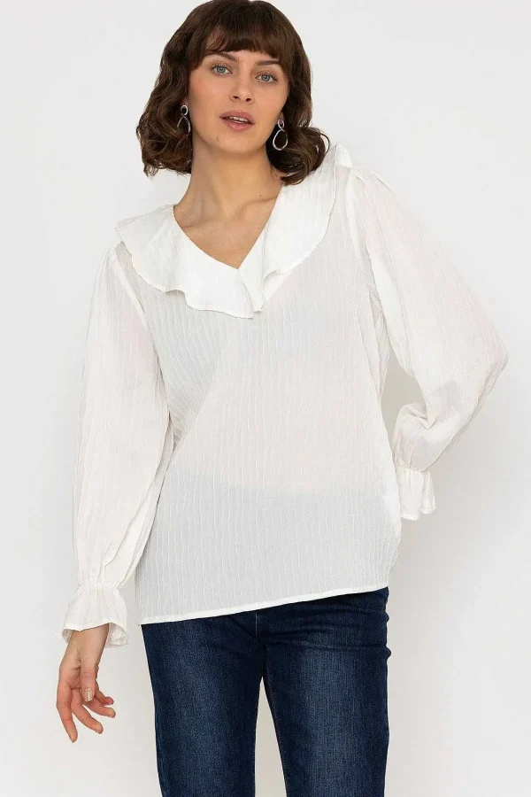 Rowen Avenue Long Sleeve Ruffle Blouse In Ivory*Women Tops & Blouses