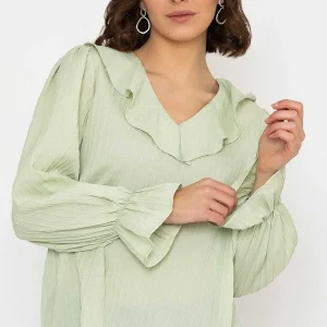 Rowen Avenue Long Sleeve Ruffle Blouse In Sage*Women Tops & Blouses