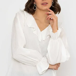 Rowen Avenue Long Sleeve Ruffle Blouse In Ivory*Women Tops & Blouses