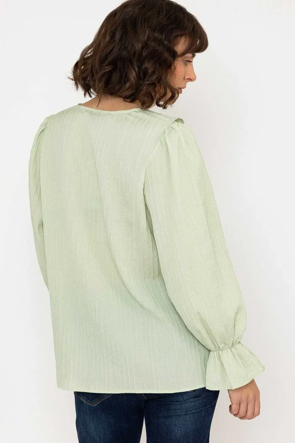 Rowen Avenue Long Sleeve Ruffle Blouse In Sage*Women Tops & Blouses