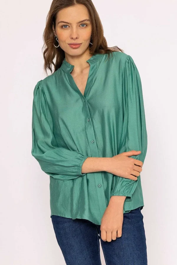 Rowen Avenue Long Sleeve Spring Blouse In Green*Women Tops & Blouses