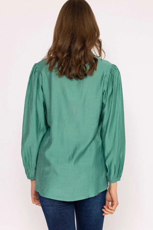 Rowen Avenue Long Sleeve Spring Blouse In Green*Women Tops & Blouses