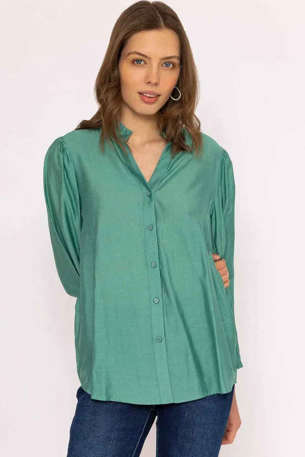 Rowen Avenue Long Sleeve Spring Blouse In Green*Women Tops & Blouses