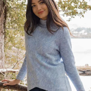 Kelly & Grace Weekend Longline High Neck Knit In Blue*Women Jumpers & Cardigans