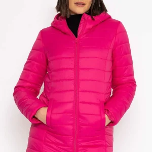 Kelly & Grace Weekend Longline Puffa Coat In Pink*Women Coats & Jackets