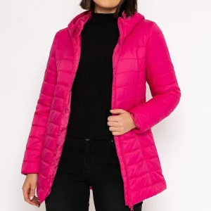 Kelly & Grace Weekend Longline Puffa Coat In Pink*Women Coats & Jackets