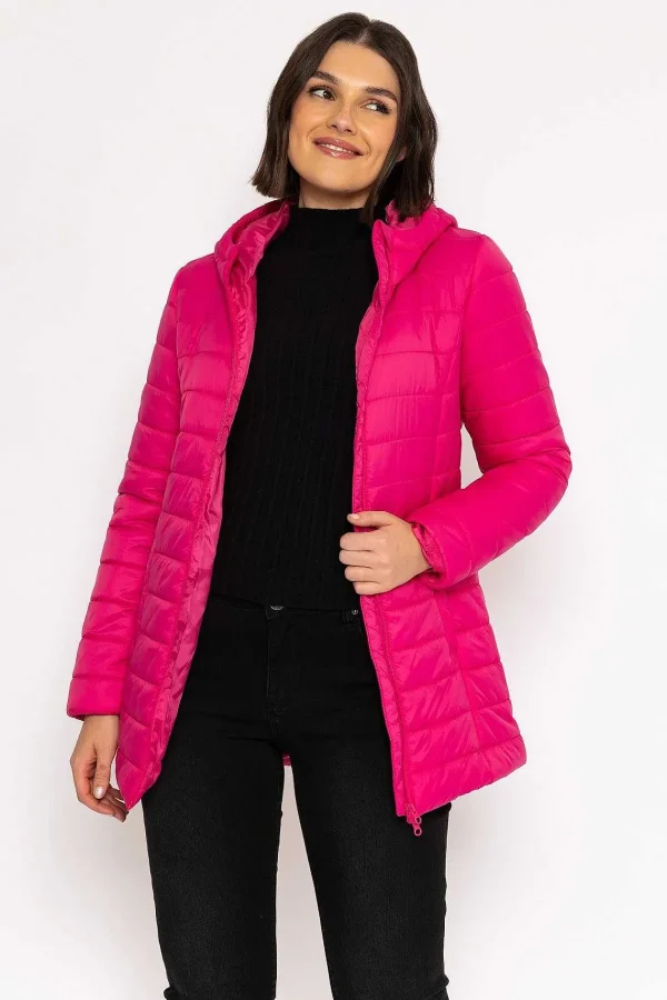 Kelly & Grace Weekend Longline Puffa Coat In Pink*Women Coats & Jackets