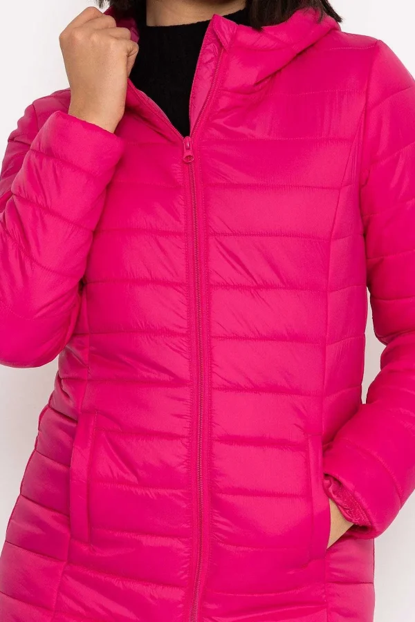 Kelly & Grace Weekend Longline Puffa Coat In Pink*Women Coats & Jackets