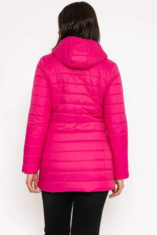 Kelly & Grace Weekend Longline Puffa Coat In Pink*Women Coats & Jackets