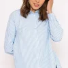 Kelly & Grace Weekend Longline Stripe Shirt In Blue*Women Tops & Blouses