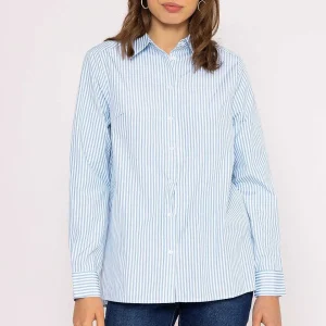 Kelly & Grace Weekend Longline Stripe Shirt In Blue*Women Tops & Blouses