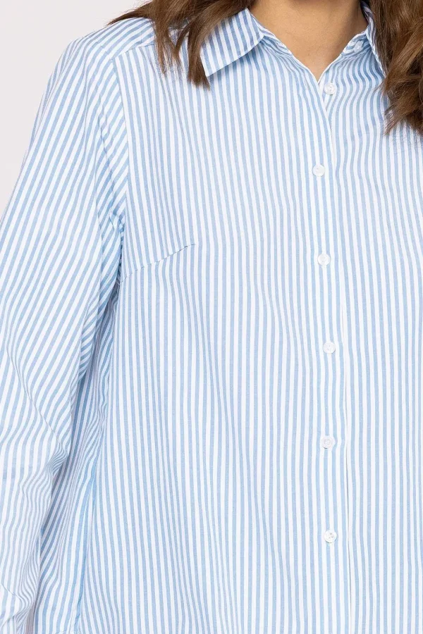 Kelly & Grace Weekend Longline Stripe Shirt In Blue*Women Tops & Blouses