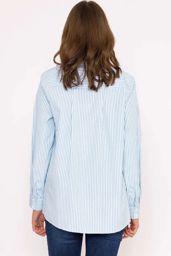 Kelly & Grace Weekend Longline Stripe Shirt In Blue*Women Tops & Blouses