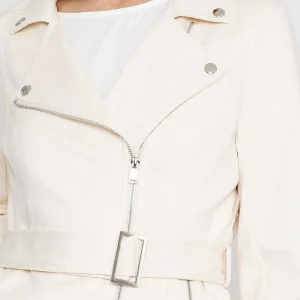 Rowen Avenue Longline Suede Biker In Ecru*Women Coats & Jackets