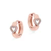 Tipperary Crystal Jewellery Love Heart Earrings In Rose Gold* Boxed Gifts