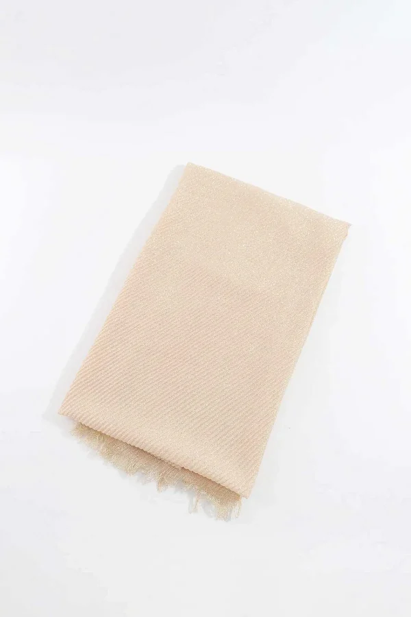 SOUL Accessories Lurex Pleated Occasion Scarf In Beige* Accessories