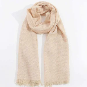 SOUL Accessories Lurex Pleated Occasion Scarf In Beige* Accessories