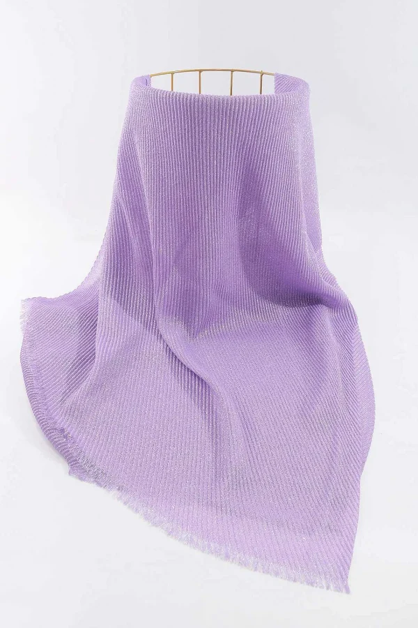 SOUL Accessories Lurex Pleated Occasion Scarf In Lilac* Accessories