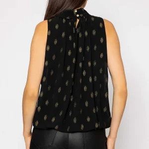 Pala D'oro Lurex Print Halter Top In Black*Women Tops & Blouses