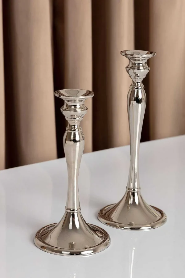 Carraig Donn HOME Medium Silver Dinner Candle Holder* Homeware