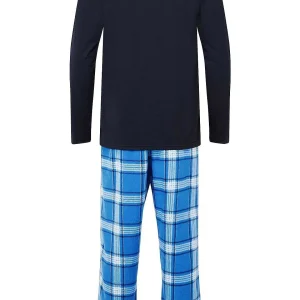 Marlon Sleepwear Mens Check Pyjamas In Blue*Women Nightwear