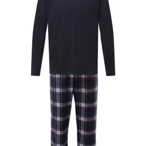 Marlon Sleepwear Mens Check Pyjamas In Navy*Women Nightwear