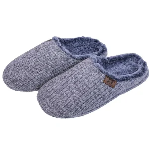 Portland Mens Chunky Knit Mule Slippers In Grey*Women Nightwear