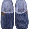 Portland Mens Chunky Knit Mule Slippers In Blue*Women Nightwear