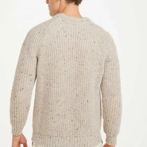 Aran Woollen Mills Men'S Crew Neck Raglan Sweater In Beige* Him