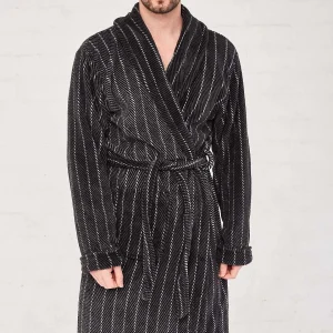 Portland Mens Luxury Dressing Gown In Charcoal* Him