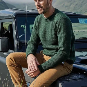 Aran Woollen Mills Men'S Roll Neck Sweater In Green* Him