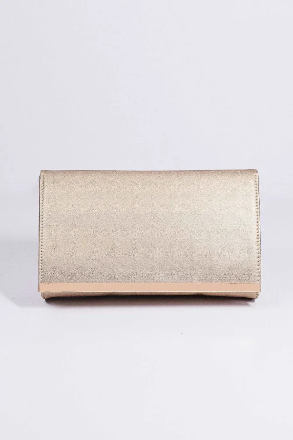 SOUL Accessories Metallic Flapover Clutch In Gold* Accessories