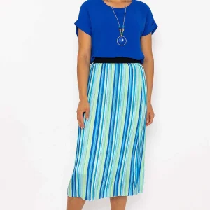 Pala D'oro Midi Pleated Skirt In Blue Print*Women Skirts & Shorts