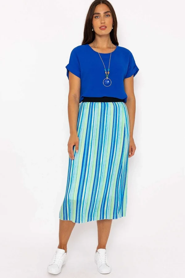 Pala D'oro Midi Pleated Skirt In Blue Print*Women Skirts & Shorts